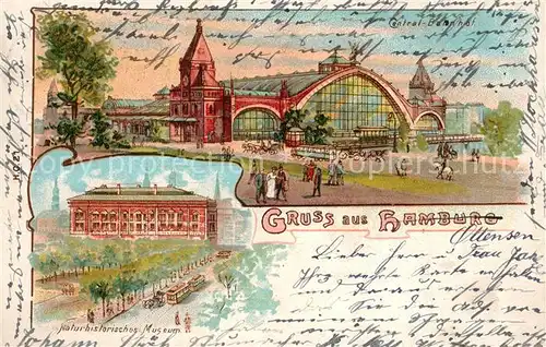 AK / Ansichtskarte Hamburg Naturhistorisches Museum Bahnhof Litho Hamburg