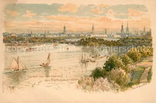 AK / Ansichtskarte Hamburg Panorama Verein zur Foerderung des Fremdenverkehrs Litho Hamburg