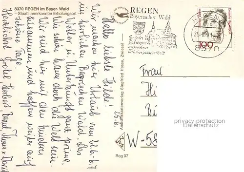 AK / Ansichtskarte Regen Kirche Burgruine Weissenstein Dichterturm Regen