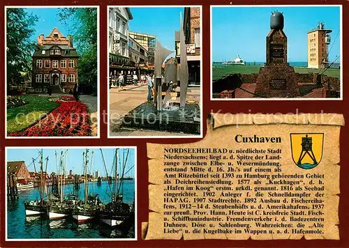 AK / Ansichtskarte Cuxhaven_Nordseebad Schloss Ritzebuettel Nordersteinstrasse Gedenkstaette Alte Liebe Cuxhaven_Nordseebad