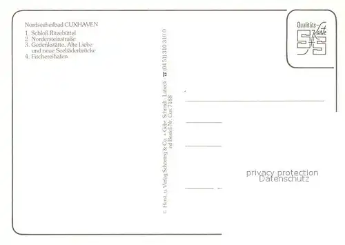 AK / Ansichtskarte Cuxhaven_Nordseebad Schloss Ritzebuettel Nordersteinstrasse Gedenkstaette Alte Liebe Cuxhaven_Nordseebad