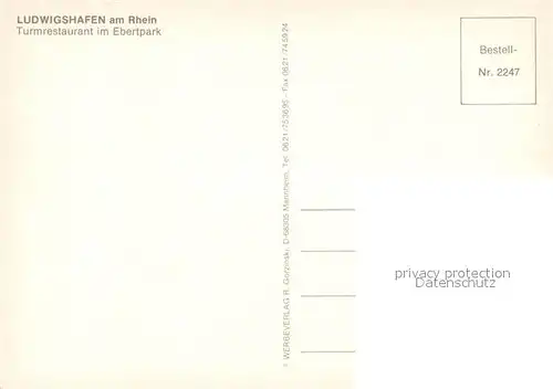 AK / Ansichtskarte Ludwigshafen_Rhein Turmrestaurant Stadtpark Ludwigshafen Rhein