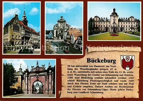 AK / Ansichtskarte Bueckeburg Rathaus Palais Stadtkirche Bueckeburg