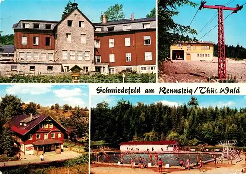 AK / Ansichtskarte Schmiedefeld_Rennsteig Erholungsheim Stutenhaus Liftbaude Eisenberg Filmbuehne Waldbad Schmiedefeld_Rennsteig