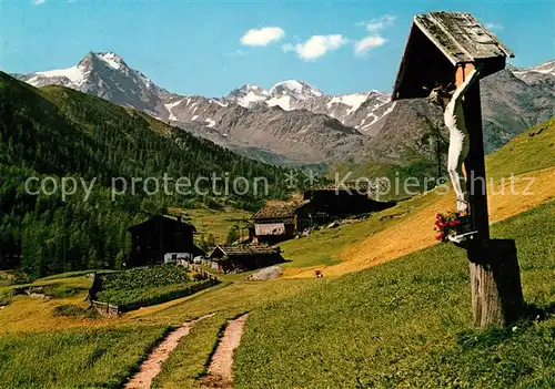 AK / Ansichtskarte Schnalstal Marchegger Hof Wegkreuz Schnalstal