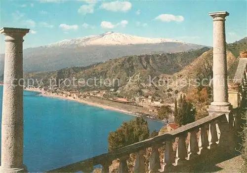 AK / Ansichtskarte Taormina_Mare Panorama Etna Villa Marzotto Taormina Mare