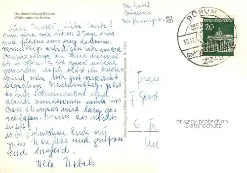 AK / Ansichtskarte Buesum_Nordseebad Leuchtturm Hafen Winter Buesum_Nordseebad