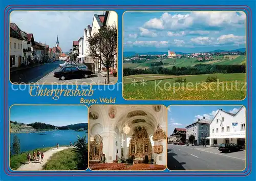 AK / Ansichtskarte Untergriesbach_Niederbayern Panorama Kirche Altarraum Ortsansicht  Untergriesbach
