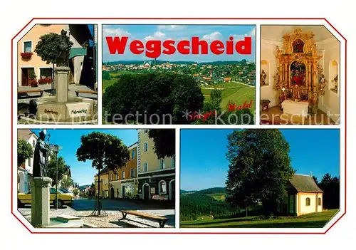 AK / Ansichtskarte Wegscheid_Niederbayern Kapelle Altar Statue Panorama Wegscheid Niederbayern