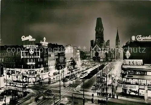 AK / Ansichtskarte Berlin Kaiser Wilhelm Gedaechtniskirche Nachtaufnahme Berlin