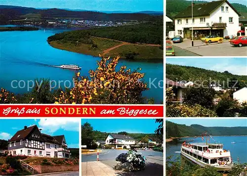 AK / Ansichtskarte Sondern_Biggesee Fliegeraufnahme Faehrschiff Stadtansichten Sondern Biggesee