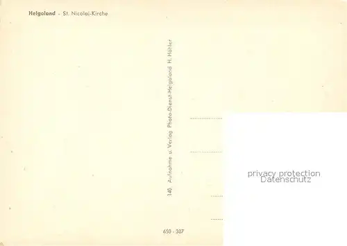 AK / Ansichtskarte Helgoland Sankt Nicolai Kirche Helgoland
