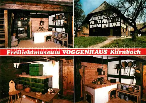 AK / Ansichtskarte Kuernbach_Wuerttemberg Voggenhaus Flurkueche Stube Kaminecke Feuerstelle Kuernbach Wuerttemberg