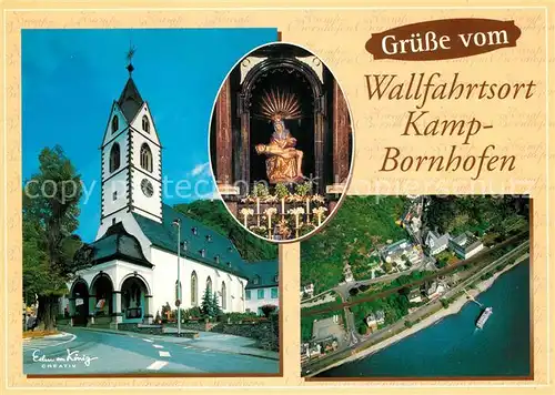 AK / Ansichtskarte Kamp Bornhofen Kirche Fliegeraufnahme Kamp Bornhofen