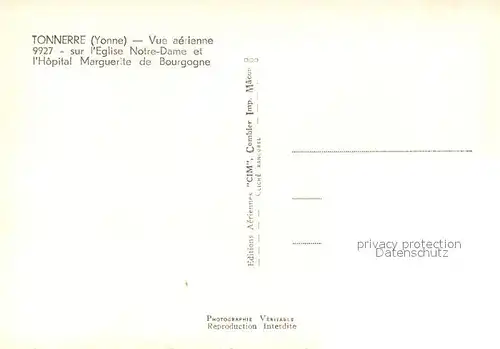 AK / Ansichtskarte Tonnerre Fliegeraufnahme Eglise Notre Dame Hopital Marguerite Bourgogne Tonnerre