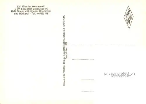 AK / Ansichtskarte Ellar_Limburg_Lahn Cafe Simon Kirche Ellar_Limburg_Lahn