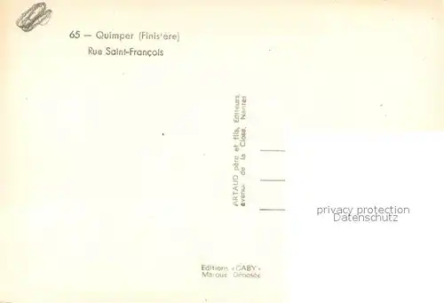 AK / Ansichtskarte Quimper Rue Saint Francois Quimper