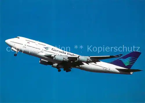 AK / Ansichtskarte Flugzeuge_Zivil Garuda Indonesia B747 4U3 PK GSH c n 25705 1029 Flugzeuge Zivil