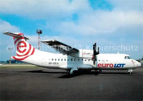 AK / Ansichtskarte Flugzeuge_Zivil Eurolot ATR 42 300 SP EEA c n 011 Flugzeuge Zivil
