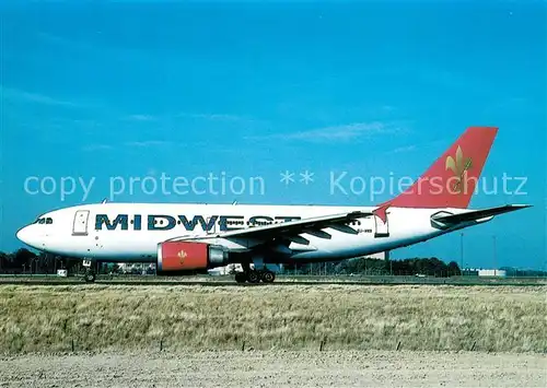 AK / Ansichtskarte Flugzeuge_Zivil Midwest Airlines A310 304 SU MWB c n 671 Flugzeuge Zivil