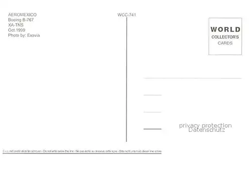 AK / Ansichtskarte Flugzeuge_Zivil Aeromexico Boeing B 767 XA TNS  Flugzeuge Zivil