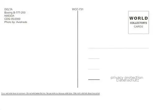 AK / Ansichtskarte Flugzeuge_Zivil Delta Boeing B 777 200 N863DA  Flugzeuge Zivil
