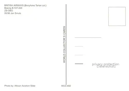 AK / Ansichtskarte Flugzeuge_Zivil British Airways Boeing B 727 200 ZS OBO Flugzeuge Zivil