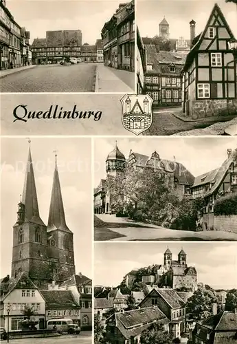AK / Ansichtskarte Quedlinburg Teilansichten Kirche Schloss Quedlinburg