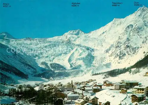 AK / Ansichtskarte Saas Fee mit Allalin Alphubel Taeschhorn Dom Saas Fee