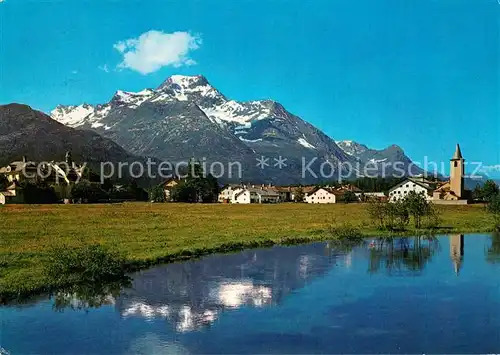 AK / Ansichtskarte Sils_Baselgia Panorama Sils Baselgia