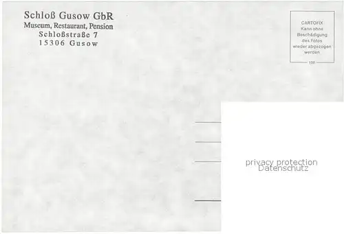 AK / Ansichtskarte Gusow Platkow Schloss Gusow Museum Restaurant Pension Gusow Platkow
