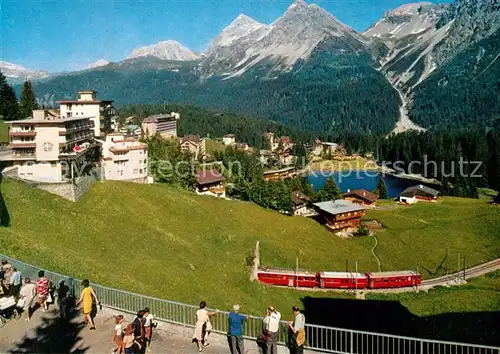 AK / Ansichtskarte Arosa_GR Dorfstrasse mit Untersee Arosa_GR