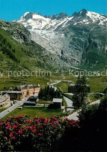 AK / Ansichtskarte Gletsch mit Rhonegletscher und Galenstock Gletsch