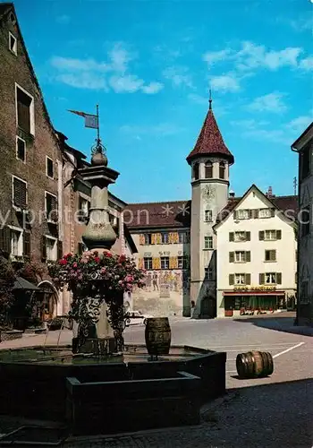 AK / Ansichtskarte Maienfeld Staedtliplatz mit Rathaus Maienfeld