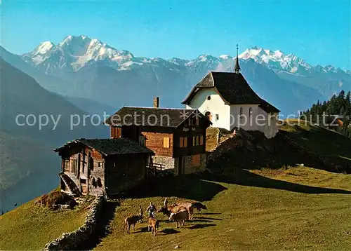 AK / Ansichtskarte Bettmeralp_VS mit Fletschhorn und Dom Bettmeralp VS