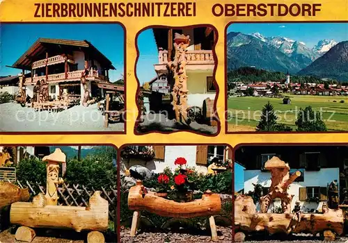 AK / Ansichtskarte Oberstdorf Zierbrunnenschnitzerei Details Oberstdorf