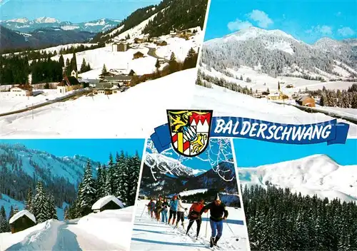 AK / Ansichtskarte Balderschwang Panorama Teilansichten Skikurs Balderschwang