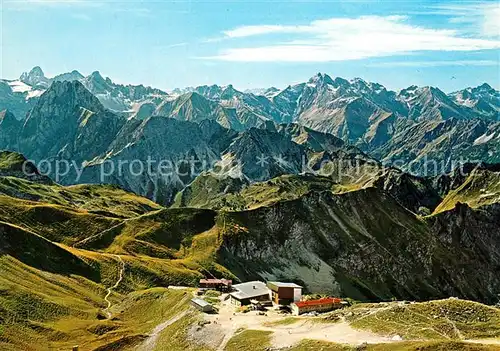 AK / Ansichtskarte Nebelhorn Bergstation Fliegeraufnahme Nebelhorn