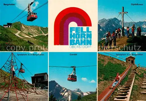 AK / Ansichtskarte Oberstdorf Fellhornbahn Gipfelkreuz Spielplatz Gondelbahn Sommerrodelbahn Oberstdorf