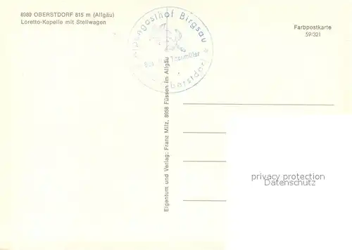AK / Ansichtskarte Oberstdorf Loretto Kapelle mit Stellwagen Oberstdorf