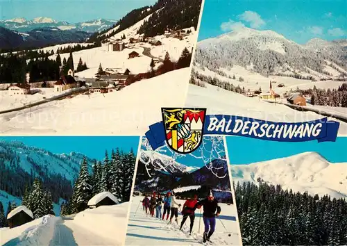 AK / Ansichtskarte Balderschwang Panorama Teilansichten Skikurs Balderschwang