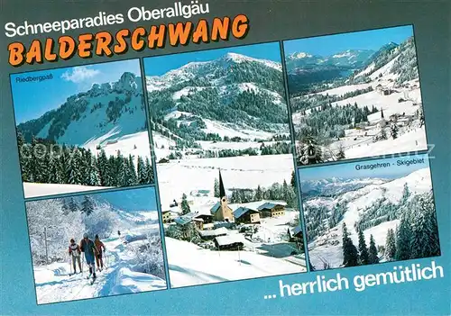 AK / Ansichtskarte Balderschwang Panorama Riedbergpass Grasgehren Skigebiet Balderschwang