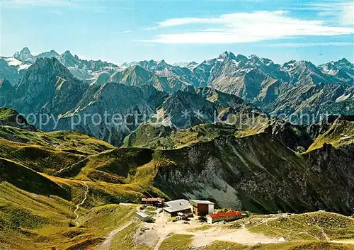 AK / Ansichtskarte Nebelhorn Fliegeraufnahme mit Nebelhorn Bergstation Nebelhorn
