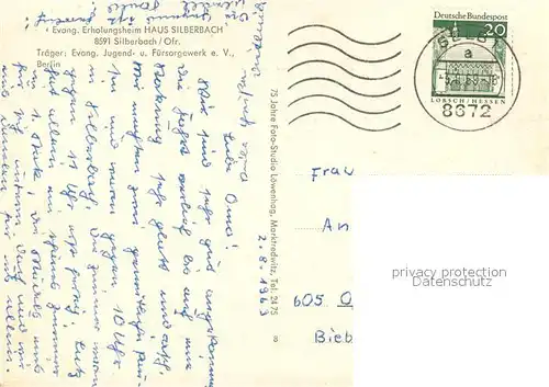 AK / Ansichtskarte Silberbach_Hof Ev Erholungsheim Silberbach Silberbach Hof