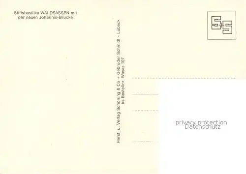 AK / Ansichtskarte Waldsassen Stiftsbasilika mit Johannis Bruecke Waldsassen