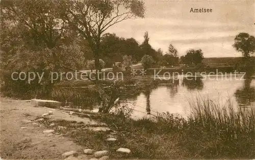 AK / Ansichtskarte Rathen_Saechsische Schweiz Uferpartie am Amelsee Rathen Saechsische Schweiz
