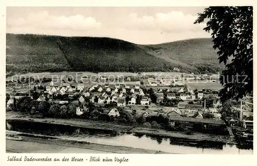 AK / Ansichtskarte Bodenwerder Panorama Blick ueber die Weser zum Vogler Bodenwerder