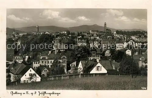 AK / Ansichtskarte Gablonz_Neisse_Tschechien Stadtpanorama gegen Jeschkengebirge Gablonz_Neisse_Tschechien
