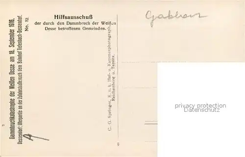 AK / Ansichtskarte Dessendorf Dammbruchkatastrophe der Weissen Desse Dessendorf