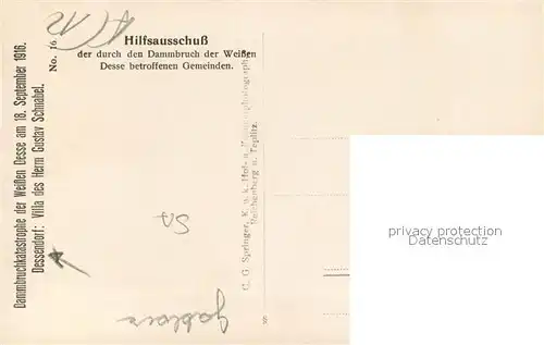 AK / Ansichtskarte Dessendorf Dammbruchkatastrophe der Weissen Desse Dessendorf